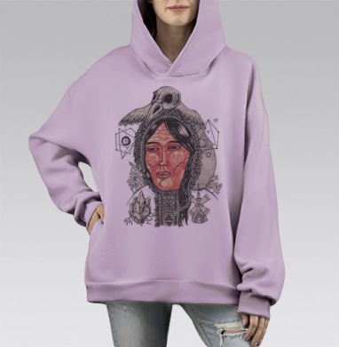 Лоухи хозяйка севера, Hoodie Mono Fiolet, оверсайз, утепленная