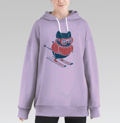 Лыжник сова, Hoodie Long Oversize Fiolet