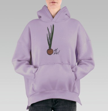 Лук ат ми, Hoodie Oversize Fiolet, утепленная