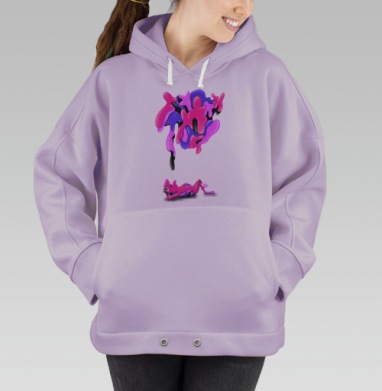 Сюжет метаморфозы с розовым существом и желе, Hoodie Oversize Fiolet