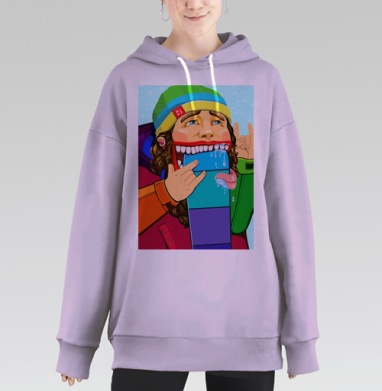 Люблю Сноубординг, Hoodie Long Oversize Fiolet