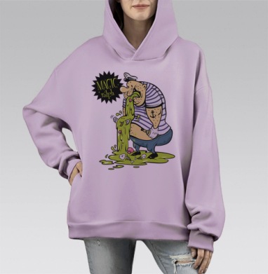 MAGIC RALPH, Hoodie Mono Fiolet, оверсайз, утепленная