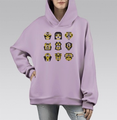 Маски, Hoodie Mono Fiolet, оверсайз, утепленная