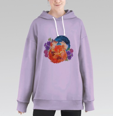 Мечтательный лис, Hoodie Long Oversize Fiolet