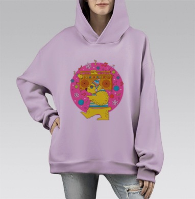 Ми-ми-Миша, Hoodie Mono Fiolet, оверсайз, утепленная