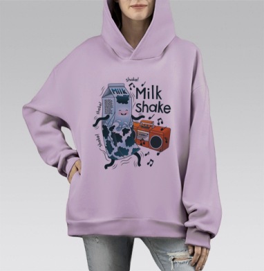 MilkShake!, Hoodie Mono Fiolet, оверсайз, утепленная