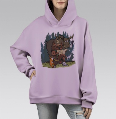 Михалыч вернулся!, Hoodie Mono Fiolet, оверсайз, утепленная