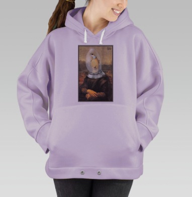 Сюрреалистичная обновленная Мона Лиза с шлемом ML17, Hoodie Oversize Fiolet