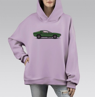 Montreal Футболки ferrari, Hoodie Mono Fiolet, оверсайз, утепленная