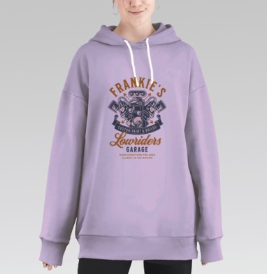 Эмблема Frankie’s: Классика тюнинга и силы мотора, Hoodie Long Oversize Fiolet