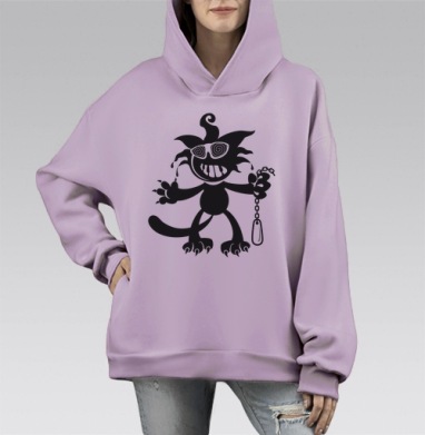 Murzon2, Hoodie Mono Fiolet, оверсайз, утепленная