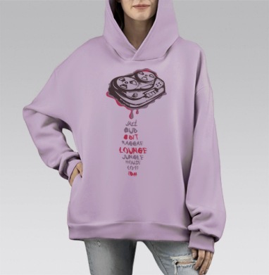 MUS, Hoodie Mono Fiolet, оверсайз, утепленная