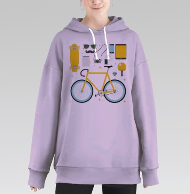 НАБОР ХИПСТЕРА, Hoodie Long Oversize Fiolet