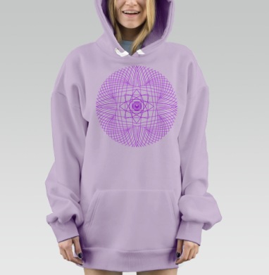 Генеративная мандала в стиле сакральной геометрии, Hoodie Mjhigh Dig Mel, Fiolet, утепленная