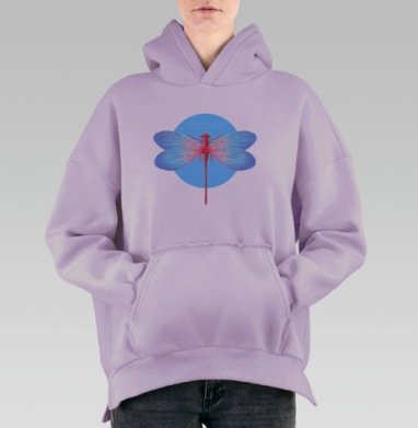 Odonata, Hoodie Oversize Fiolet, утепленная