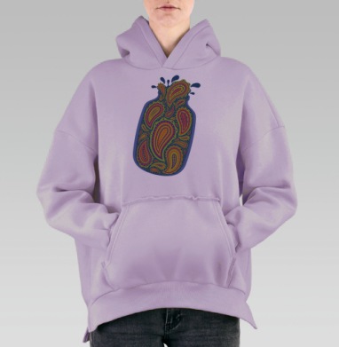 Огурцы, Hoodie Oversize Fiolet, утепленная