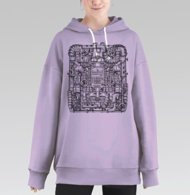 Old mechanism, Hoodie Long Oversize Fiolet