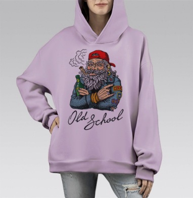 Old School, Hoodie Mono Fiolet, оверсайз, утепленная