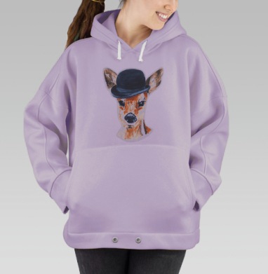 Олень в шляпе, Hoodie Oversize Fiolet