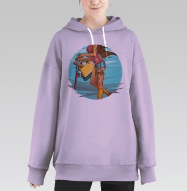 Она может все, Hoodie Long Oversize Fiolet