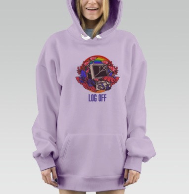 Отключись, Hoodie Mjhigh Dig Mel, Fiolet, утепленная