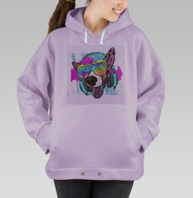 Энергичное преображение чихуахуа в модного тусовщика, Hoodie Oversize Fiolet