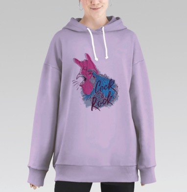 Петух графика, Hoodie Long Oversize Fiolet
