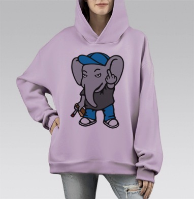 Плохой Денди, Hoodie Mono Fiolet, оверсайз, утепленная