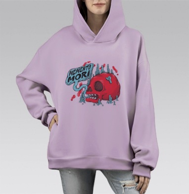 Помни о смерти, Hoodie Mono Fiolet, оверсайз, утепленная