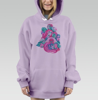Женские лица: яркое многообразие эмоций, Hoodie Mjhigh Dig Mel, Fiolet, утепленная