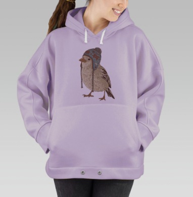 Птица в шапке, Hoodie Oversize Fiolet
