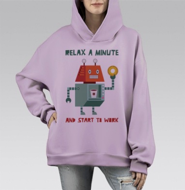 Расслабься, Hoodie Mono Fiolet, оверсайз, утепленная