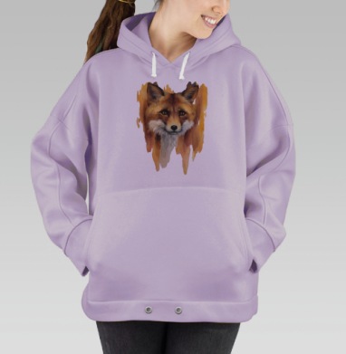 Таинственный портрет лисы в акварели, Hoodie Oversize Fiolet