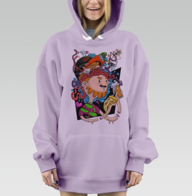 Погружение в страсть и мысли гика, Hoodie Mjhigh Dig Mel, Fiolet, утепленная