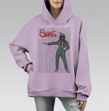 Самоделка, Hoodie Mono Fiolet, оверсайз, утепленная
