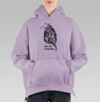 Сердце, Hoodie Oversize Fiolet, утепленная