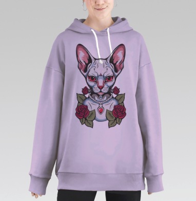 Сфинкс в розах, Hoodie Long Oversize Fiolet