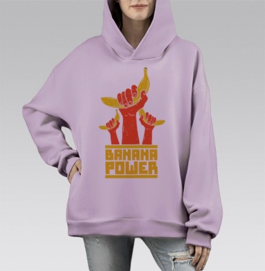 СИЛА БАНАНА, Hoodie Mono Fiolet, оверсайз, утепленная