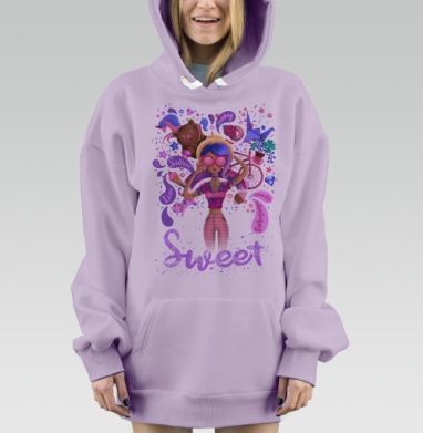 Сладкий, Hoodie Mjhigh Dig Mel, Fiolet, утепленная