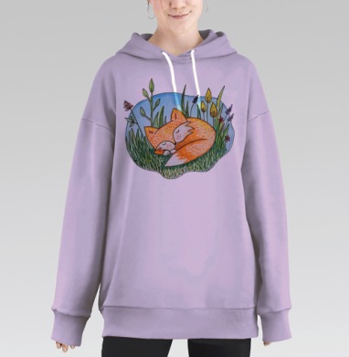 Сонный лис, Hoodie Long Oversize Fiolet