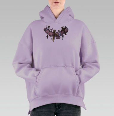 Стопроцентная защита, Hoodie Oversize Fiolet, утепленная