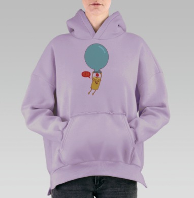 СВЕЧА НА ШАРЕ, Hoodie Oversize Fiolet, утепленная