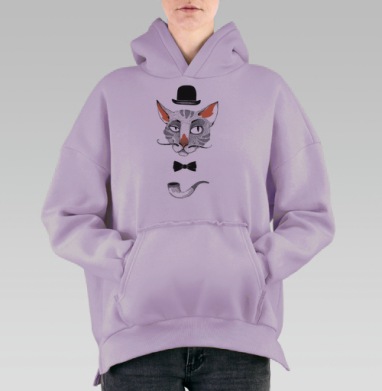 The true gentelman, Hoodie Oversize Fiolet, утепленная