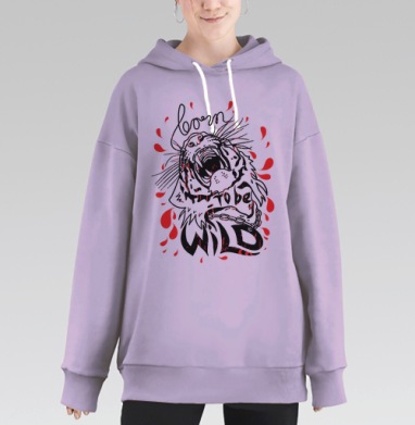 Тигр, Hoodie Long Oversize Fiolet