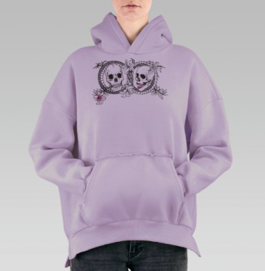 Till Death Us Do Part, Hoodie Oversize Fiolet, утепленная