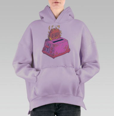 Ироничный тостер-надгробие с надписью RIP, Hoodie Oversize Fiolet, утепленная