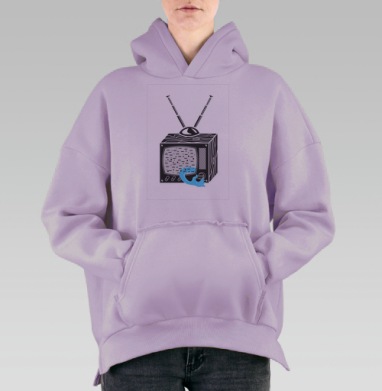 ТV-shirt, Hoodie Oversize Fiolet, утепленная