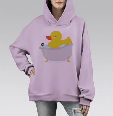 В мире уток, Hoodie Mono Fiolet, оверсайз, утепленная