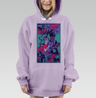 В приключение, Hoodie Mjhigh Dig Mel, Fiolet, утепленная
