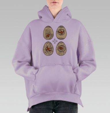 Весна воронов, Hoodie Oversize Fiolet, утепленная